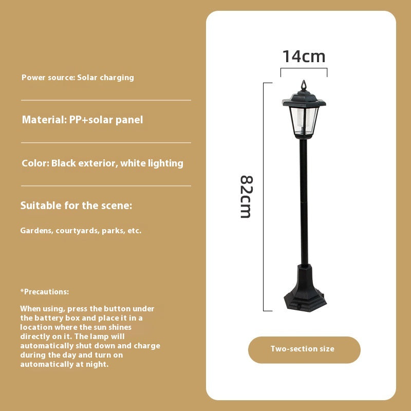 Solar Garden Light Ornamental Floor Lamp Hexagonal Outdoor Lawn Garden Lamp