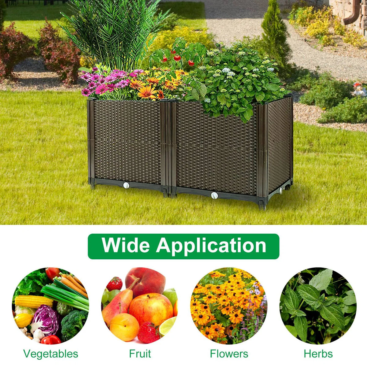 Boîte de croissance des plantes de jardin élevé avec système d'auto-arrosage pour jardin Patio Balcon Elev