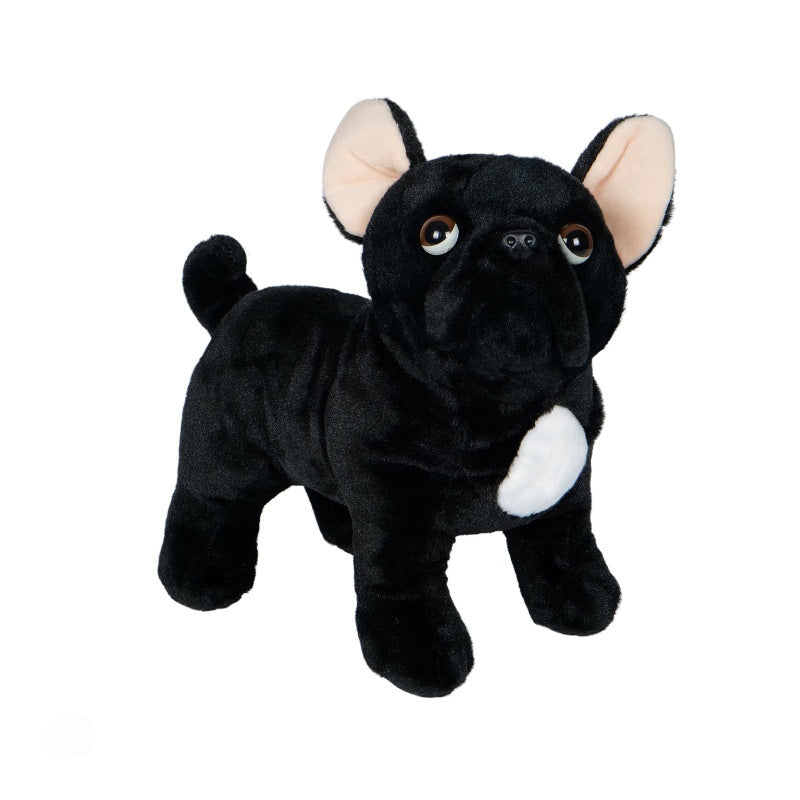 Poupée en peluche noire avec sac en maille
