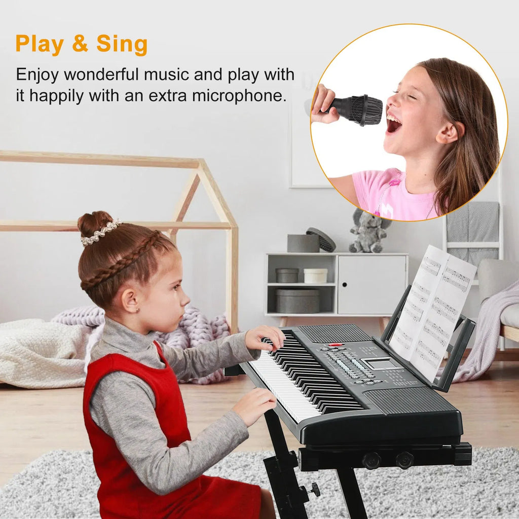 Jouet de piano pour enfants multifonctionnel 61 - clavier électronique avec 16 tons