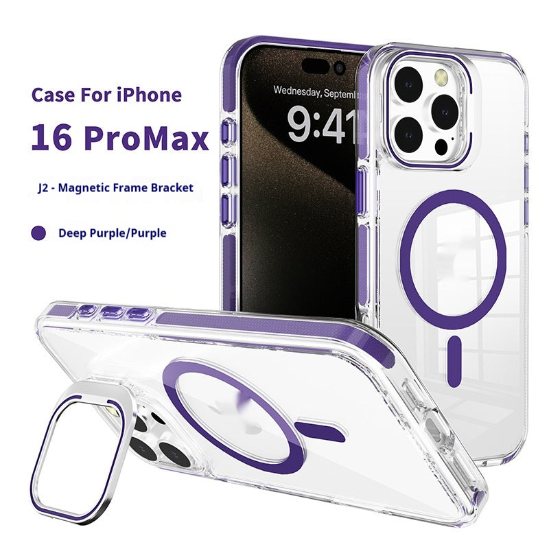 Cas de téléphone magnétique transparent avec boîtier de protection de film de lentille
