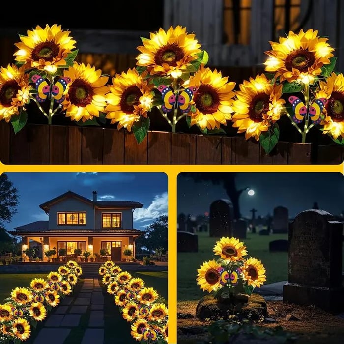 Lampes solaires LED Sunflower Garden
