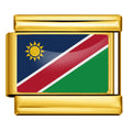 Arrière-plan d'or World Flag Photo Epoxy Italien Module Bracelet