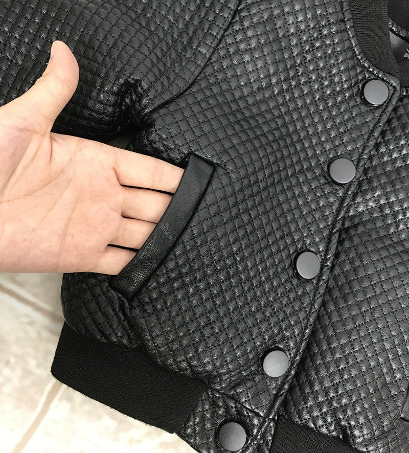 Col rond en cuir bébé PU veste en cuir garçon veste