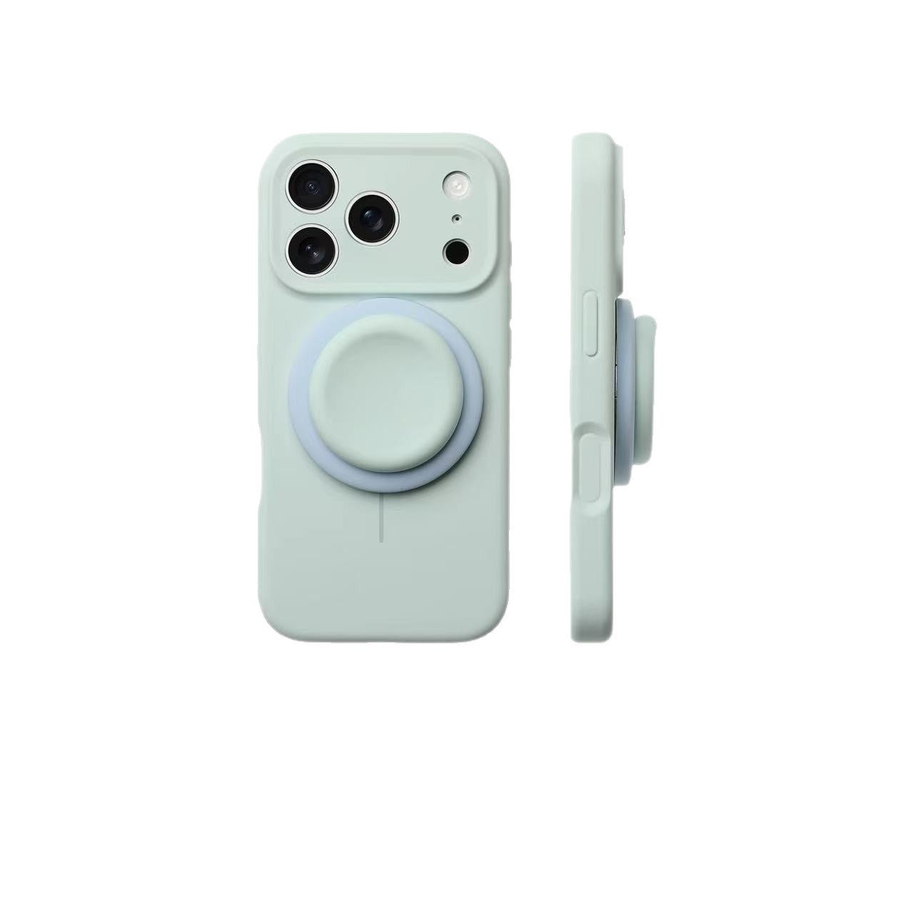 Light Blue Liquid Precise-Hole Magnetic Suction Holder Boîtier de téléphone compatible