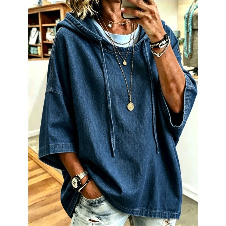 Veste en Denim à cordes à cordes à l'écart