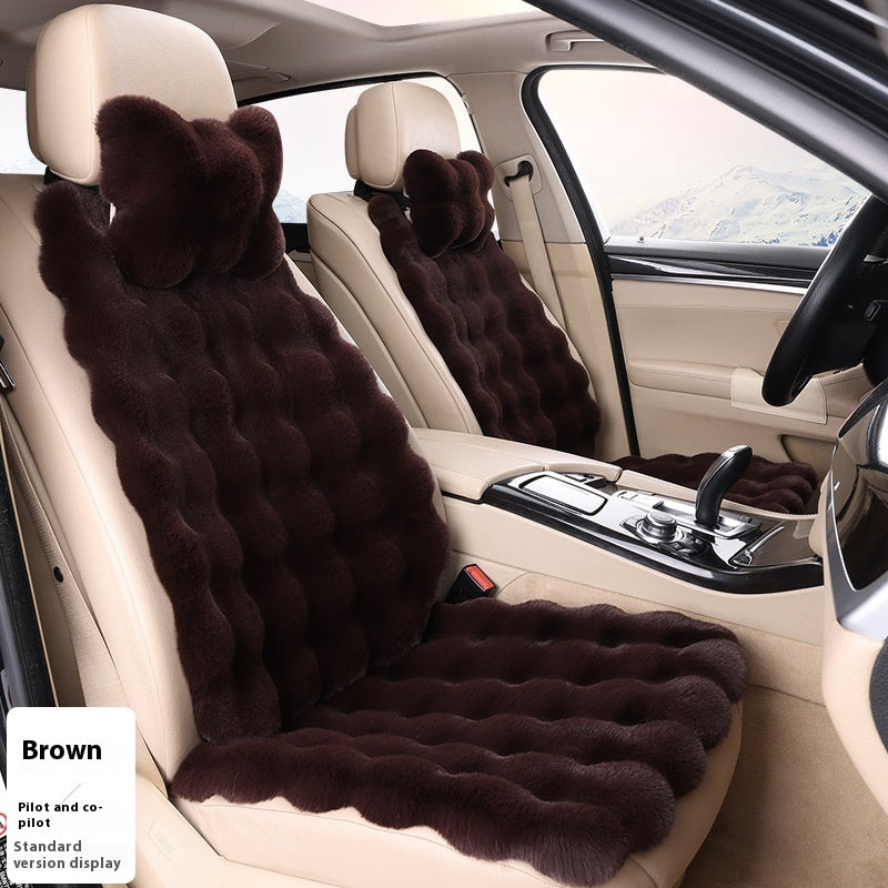Coussin de voiture d'hiver en velours bulle Épaisseur chaud en peluche chaud Coussins de siège universel chaud Co