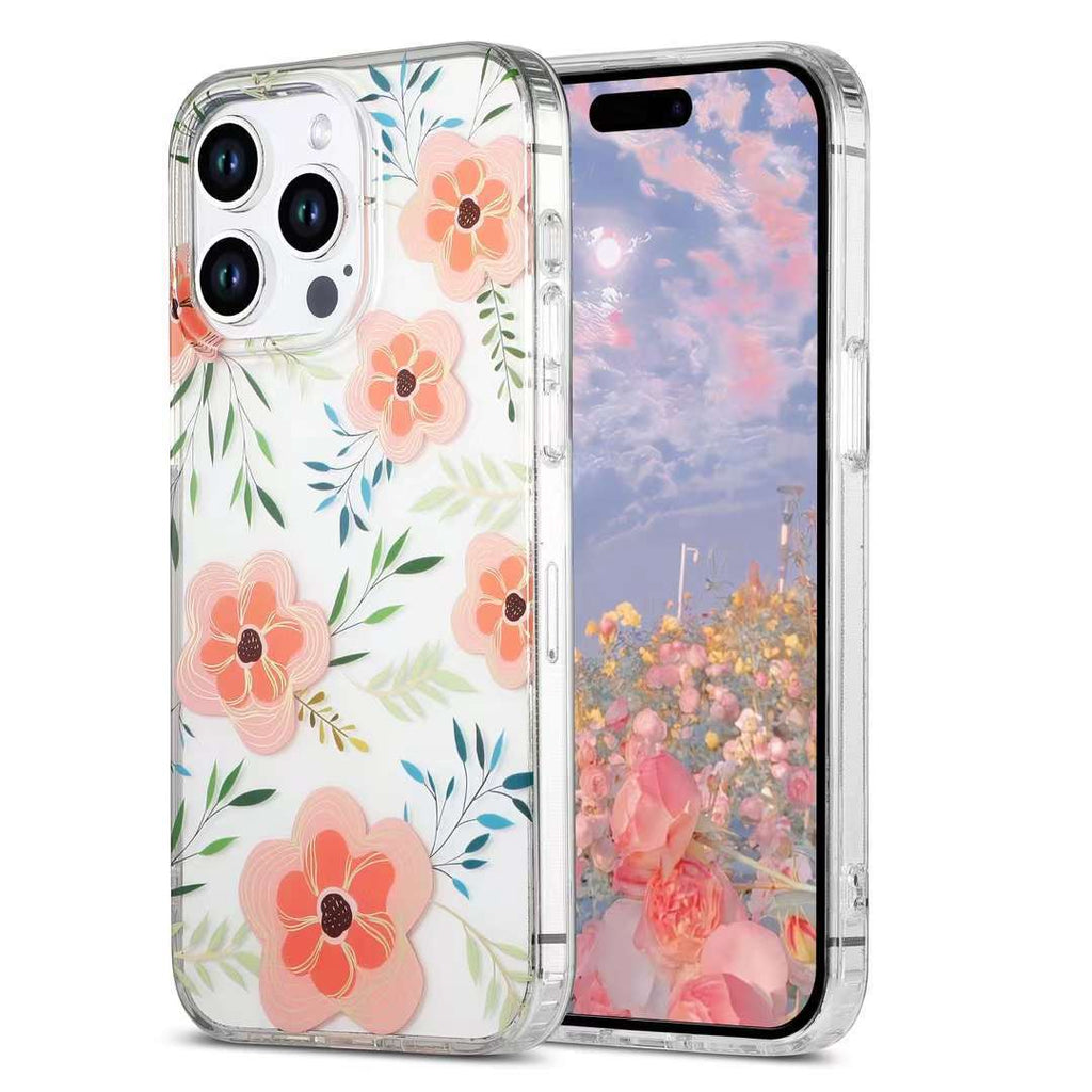 Gold Floral Phone Case with Double-Sided Lamination