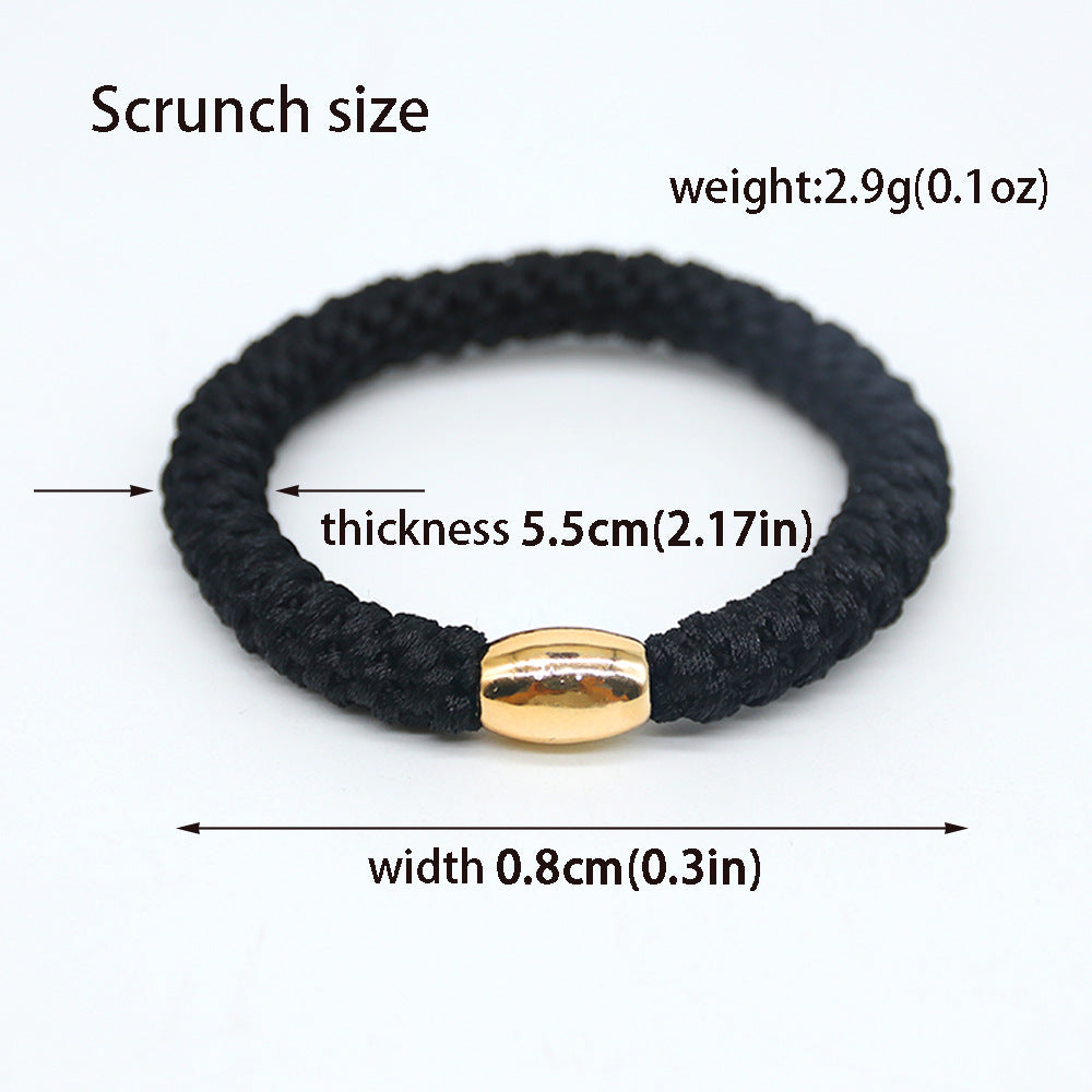 15 pièces Broderie fil Twist haute élastique bandes de cheveux en caoutchouc pour femmes bandes de cheveux corde H