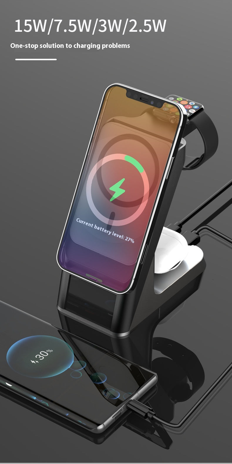 Chargeur sans fil multifonctionnel six en un