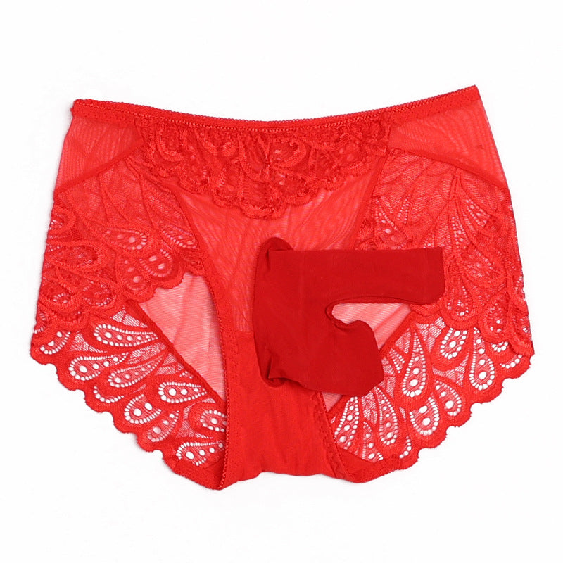 Ensembles de sous-vêtements en dentelle pour hommes entièrement transparents Slips à taille basse délicats Sous-vêtements