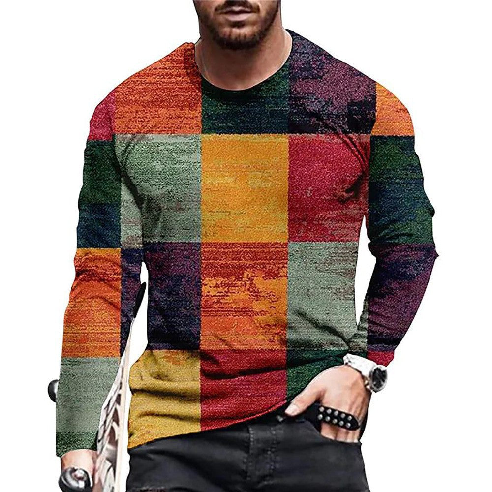 T-shirt homme 3D numérique imprimé ronde de la mode de cou
