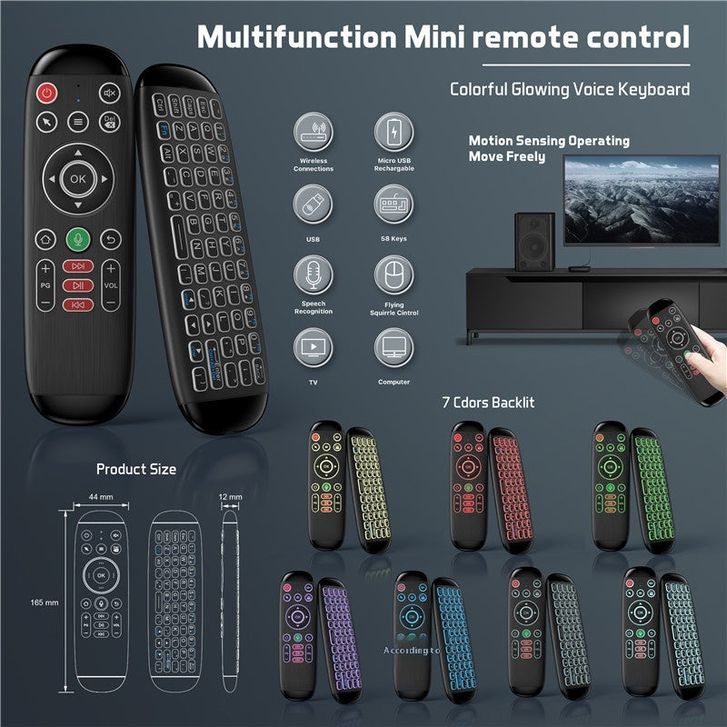 Clavier sans fil et télécommande de souris TV Box
