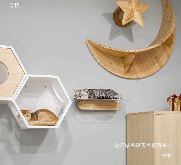 Vue Cat Style de plate-forme en bois massif Monté mural Facile-Installer quatre-saisons en bois Cat Tre