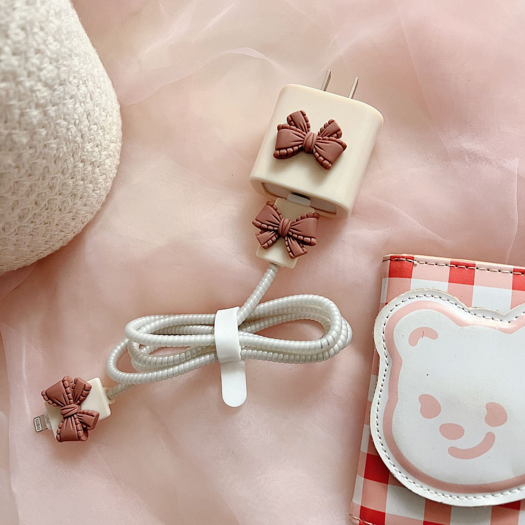 Bouchon de charge de dessin animé Couverture de protection 20W Charge rapide Winding Bite Cable Softshel