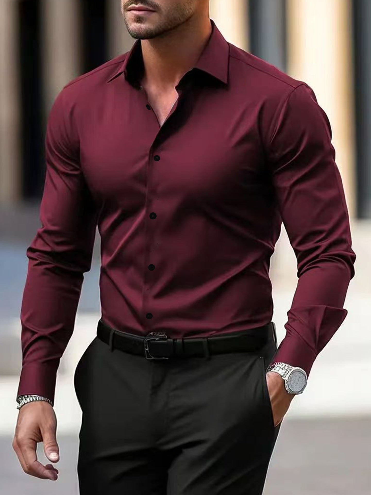 Chemise Homme à manches longues Plus Taille Business
