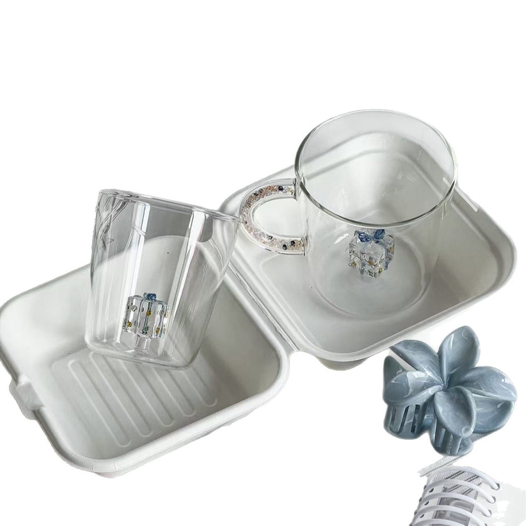 Coupe en verre à haute brosilicate avec poignée