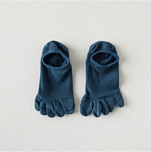 Désodorisant en coton pour hommes et chaussons respirantes à cinq orteils absorbant la sueur