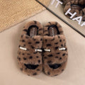 Style français pour femme Plus Taille Leopard imprimé Pantoufles