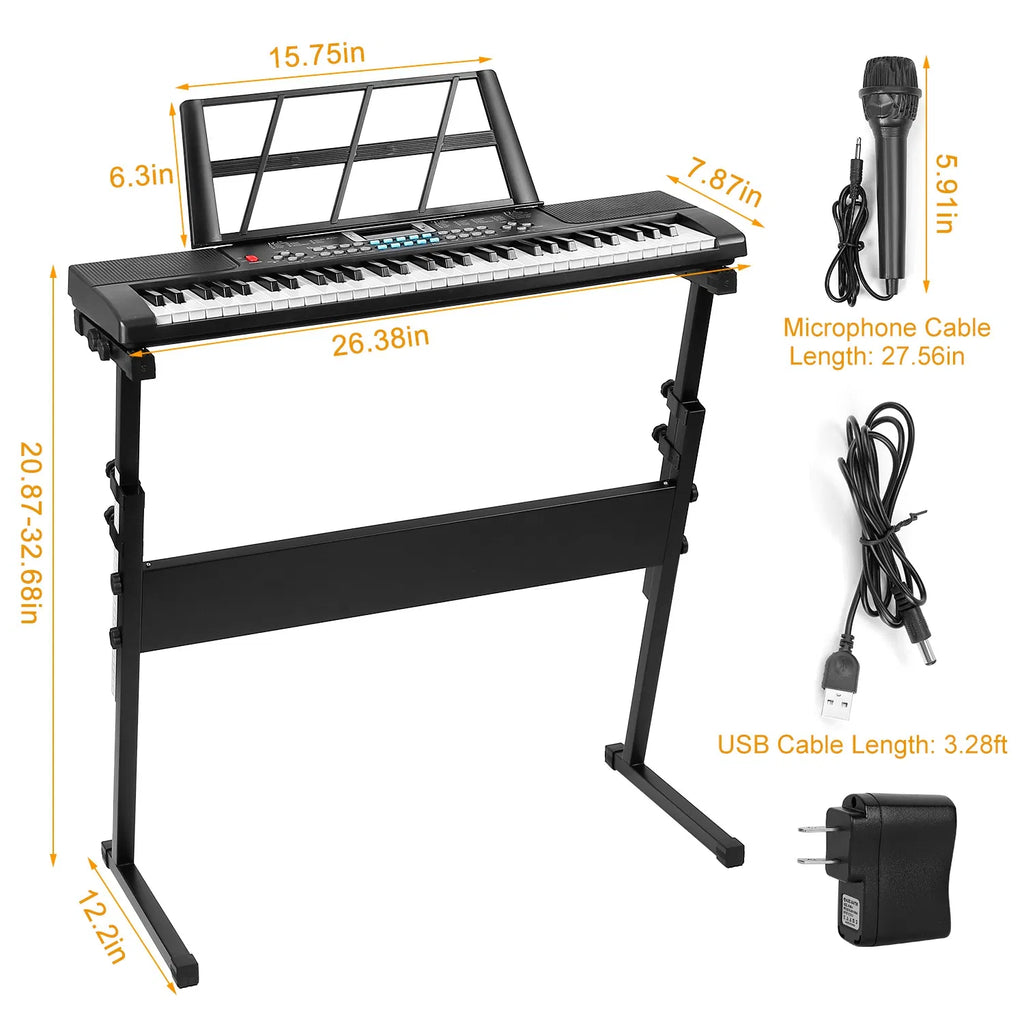 Jouet de piano pour enfants multifonctionnel 61 - clavier électronique avec 16 tons