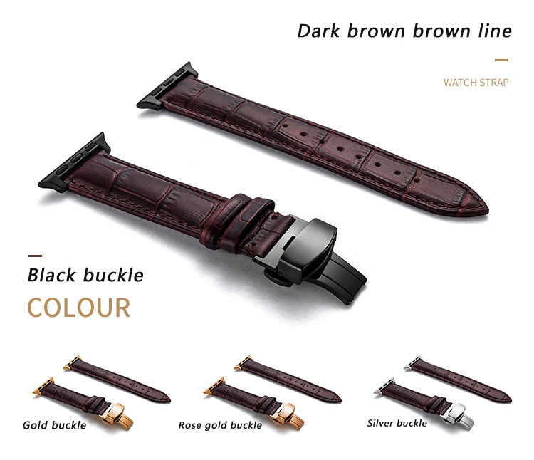 Bracelet 4 slub Pattern Double bouton papillon boucle