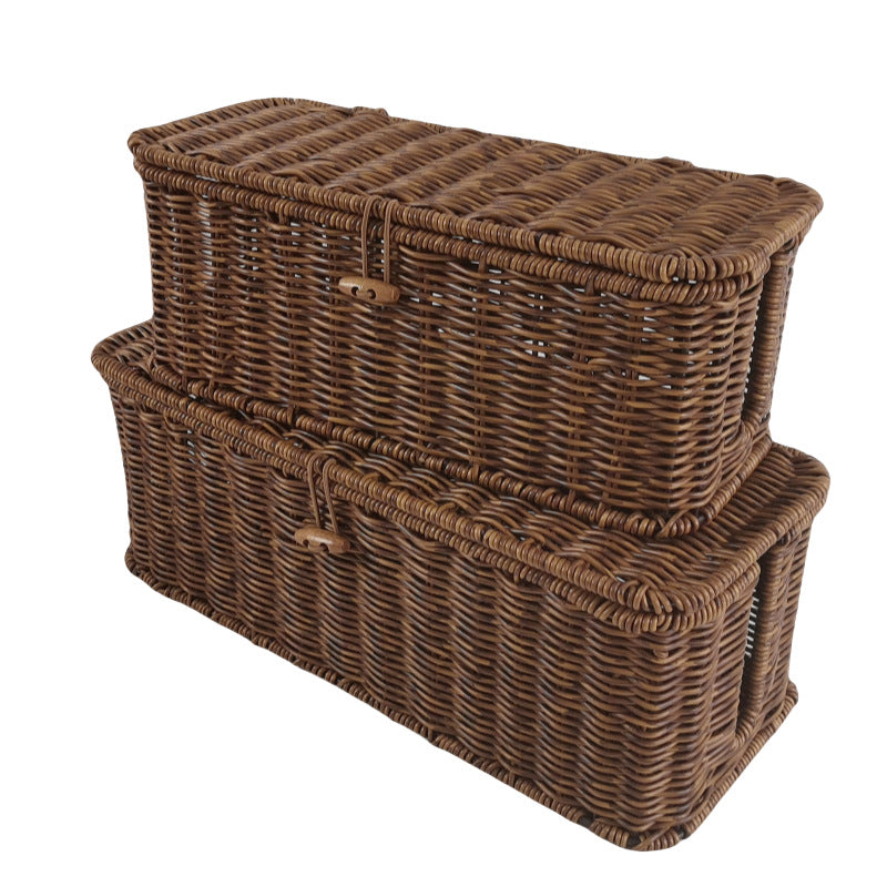 Panier de rangement pour tissés de style rotin et rotin