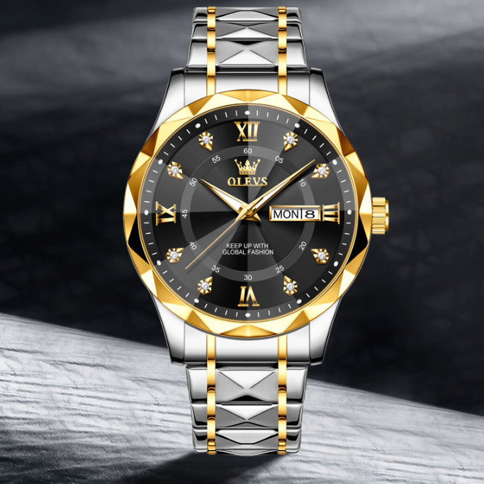 OLEVS Men's Business Luminous Waterproof Quartz Watch