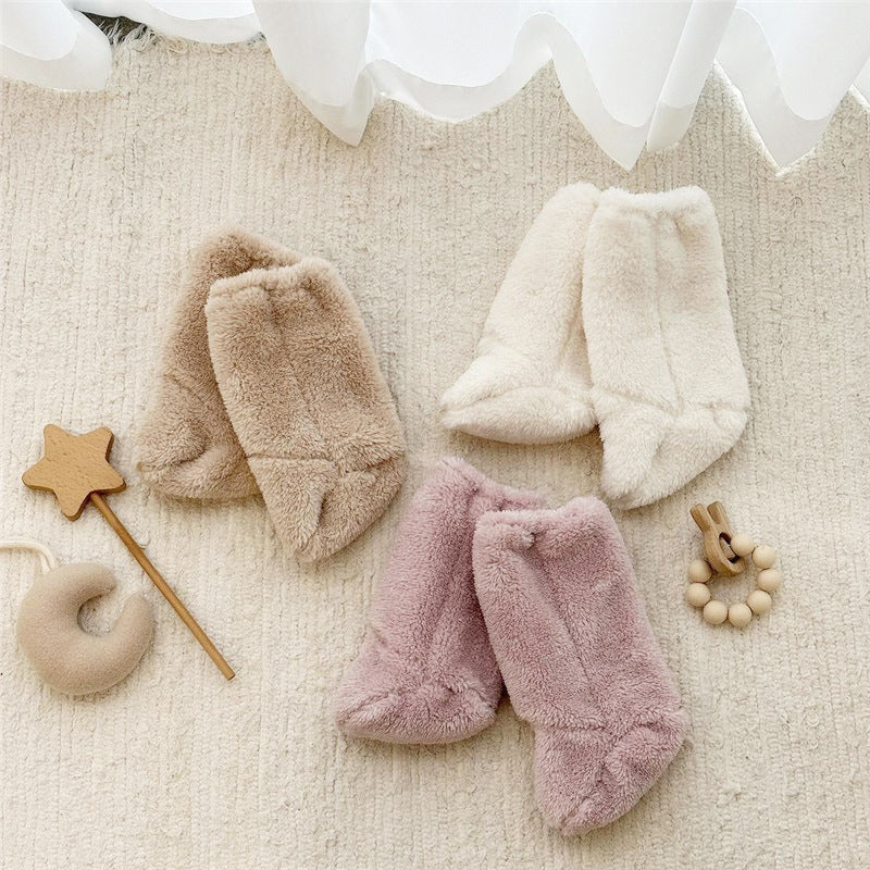 Couvre-pieds de bébé Couvre-chaussures chaudes épaisses Protège-pieds Couvre-chaussures d'hiver