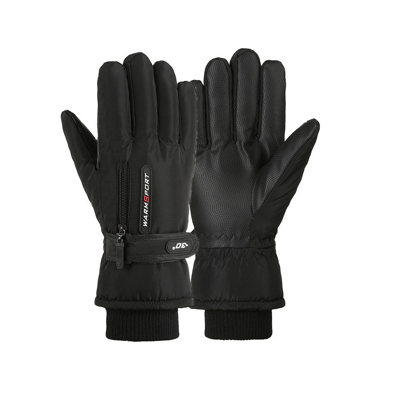 Skiing Fleece doublé chaud rembourré Garde de vélo extérieur Gants coupe-vent