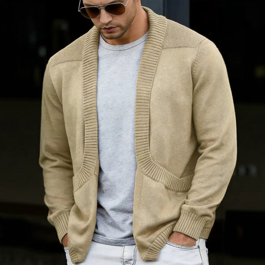Manteau en mailles châle-châle pour hommes