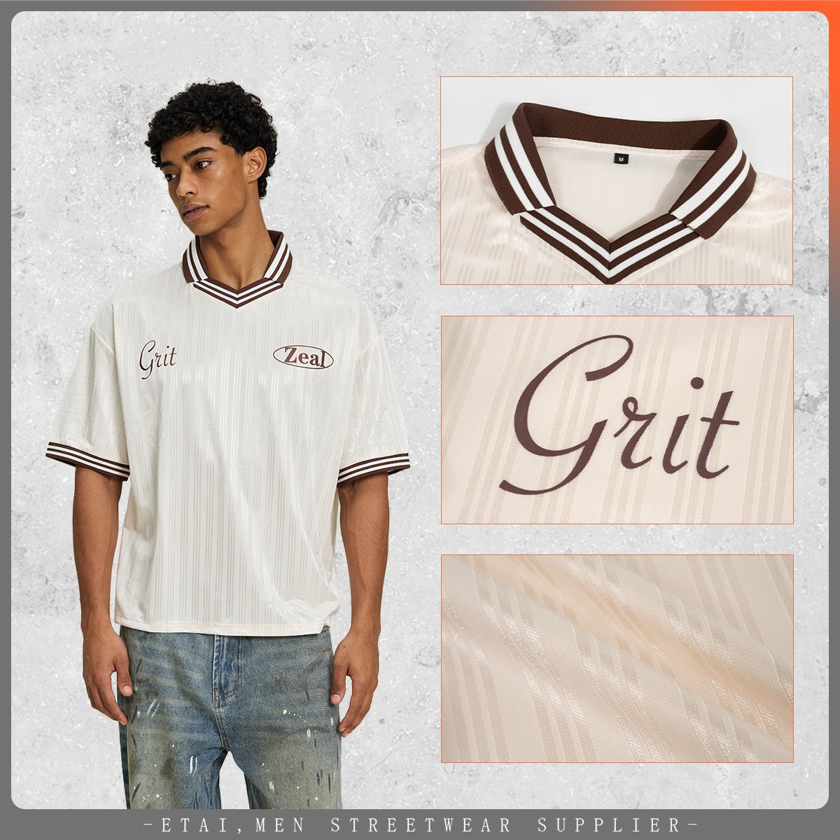 Men's V-neck short-sleeved T-shirt