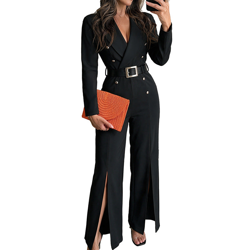 Costume de saut à la taille élevée avec une ceinture