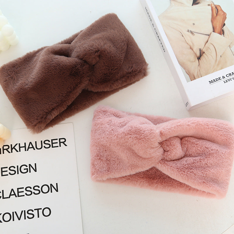 Warmth Elastic Knotted Sports Headband En peluche Headband Headcarf Femmes