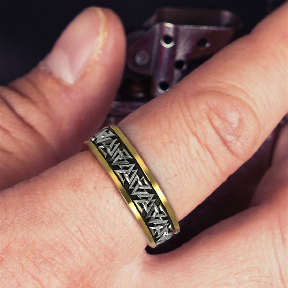 Knot Viking Silver Set Bague Bronze Homme