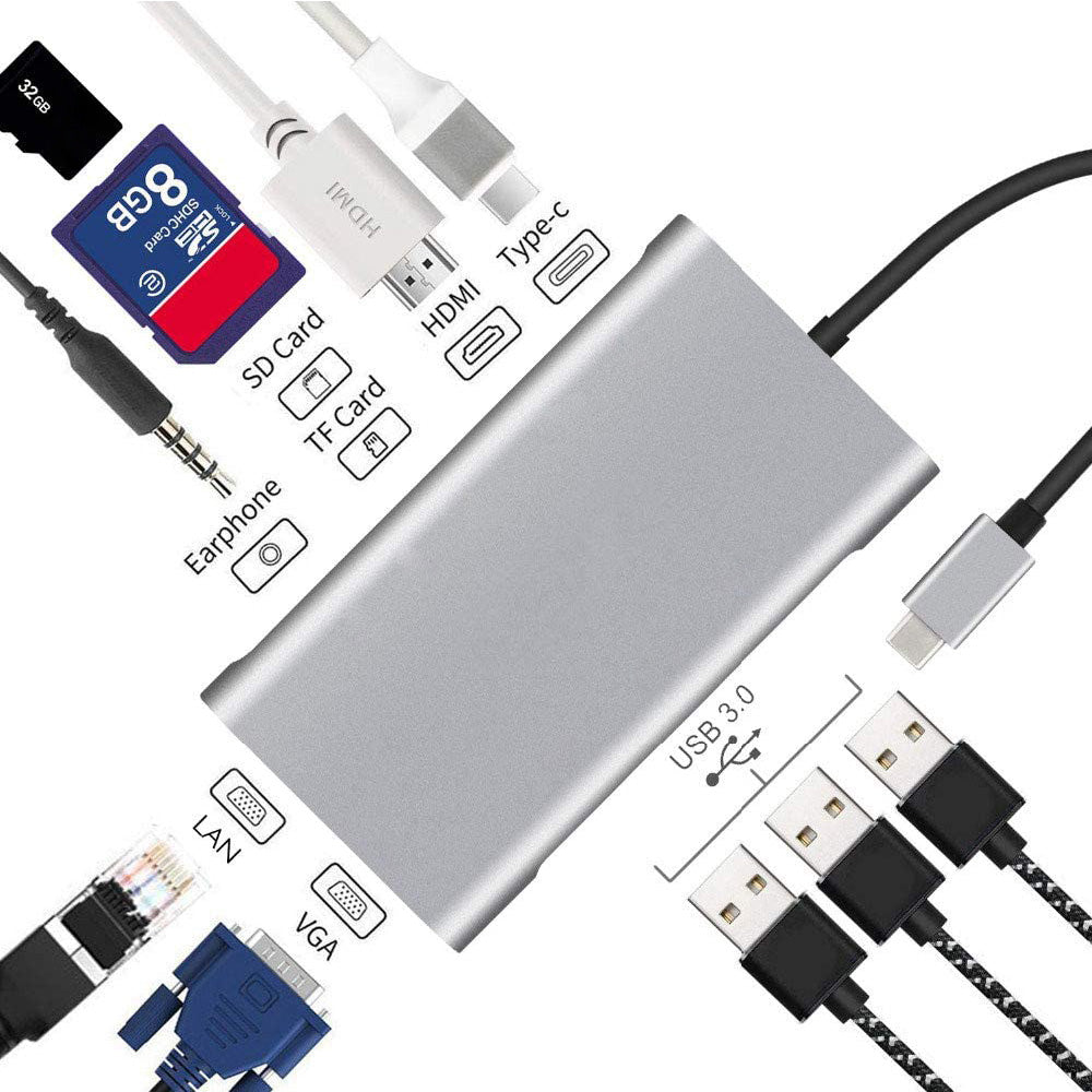 Type USB C à HDMI Dix en une extension quai USB
