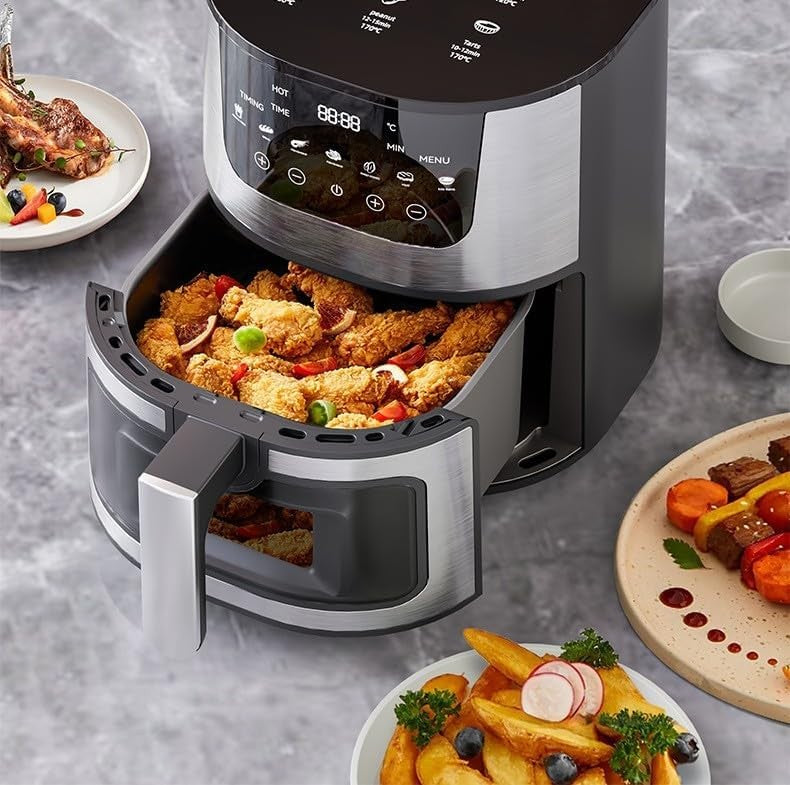 Frise d'air numérique 7L Huile visible Cuisinière de cuisine sans friture Mini four à faible graisse