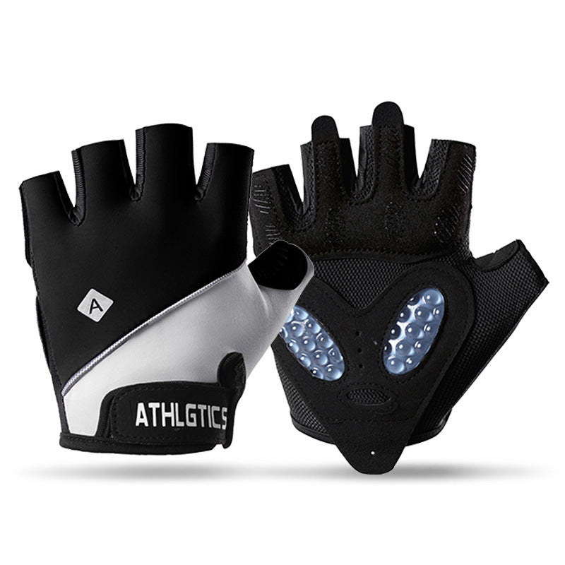 Cyclisme Fitness en plein air demi-doigt Protection solaire Pêche Gants minces en soie de glace