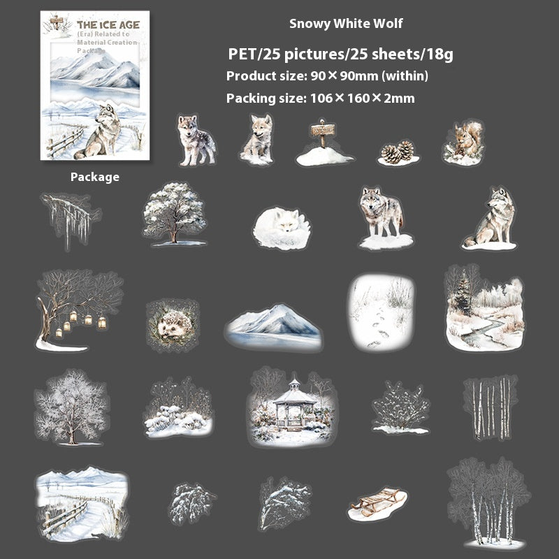 Belle journée d'hiver animal paysager PET Sticker Bag