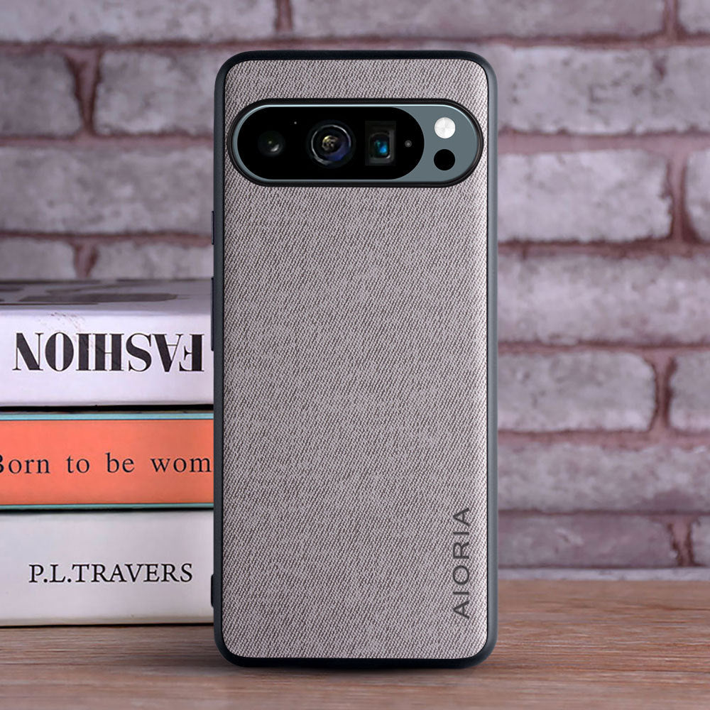 Coque de téléphone en tissu réel simple