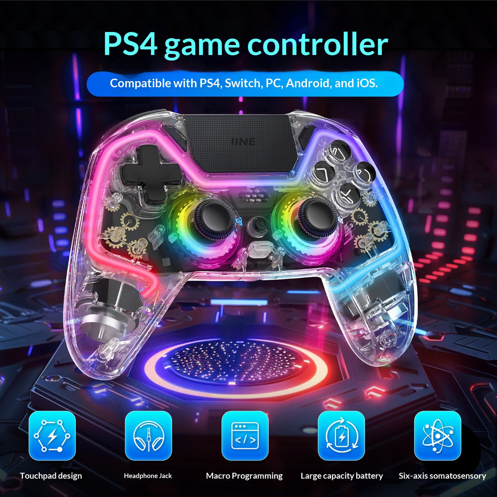 Contrôleur de console de jeu transparent Bluetooth sans fil
