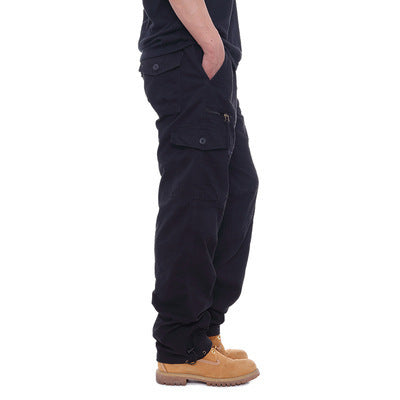 Pantalon de travail casual en coton pour hommes avec taille élastique