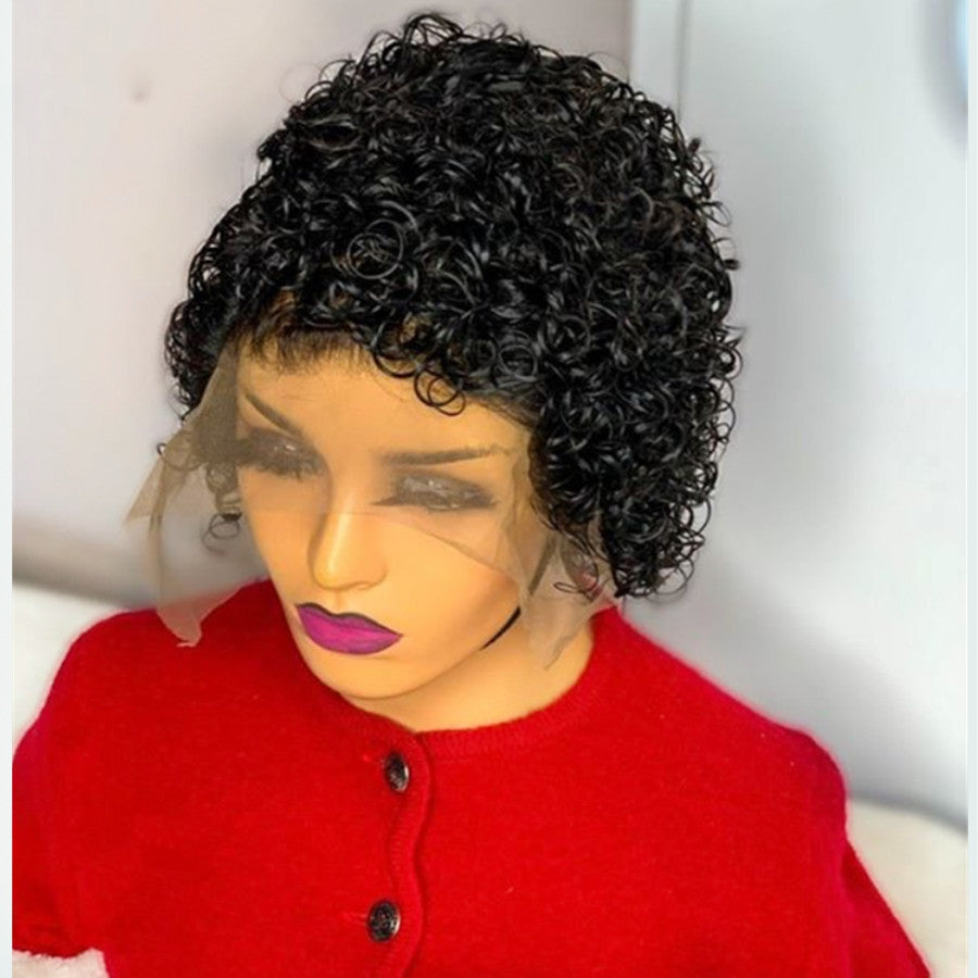 African petit cheveux bouclés court noir