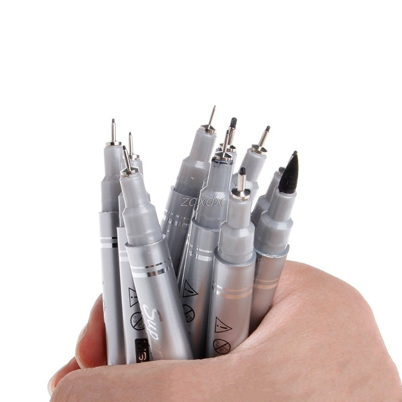 10 Tailles de pointe Micron Neelde Dessin stylo imperméable Pigment Fi
