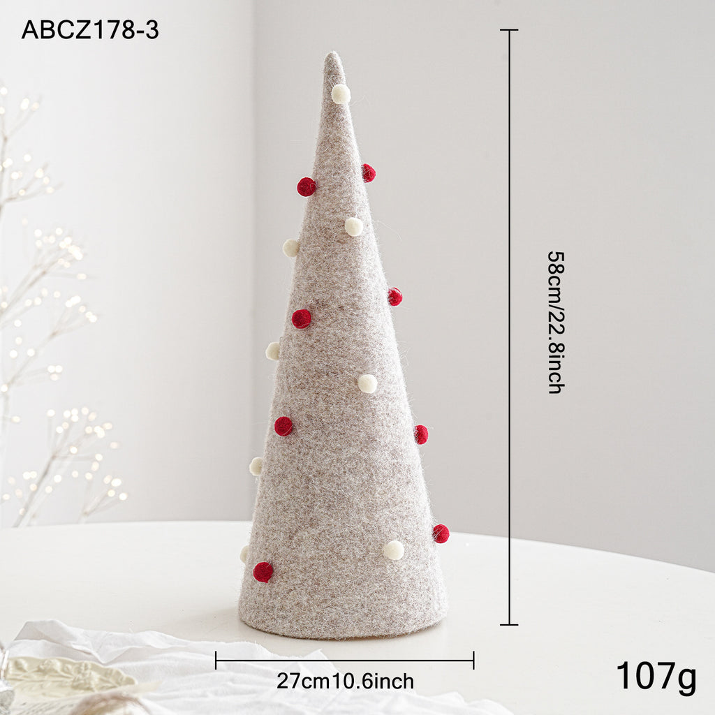 Ornement d'arbre de Noël feutre et pompon en plastique