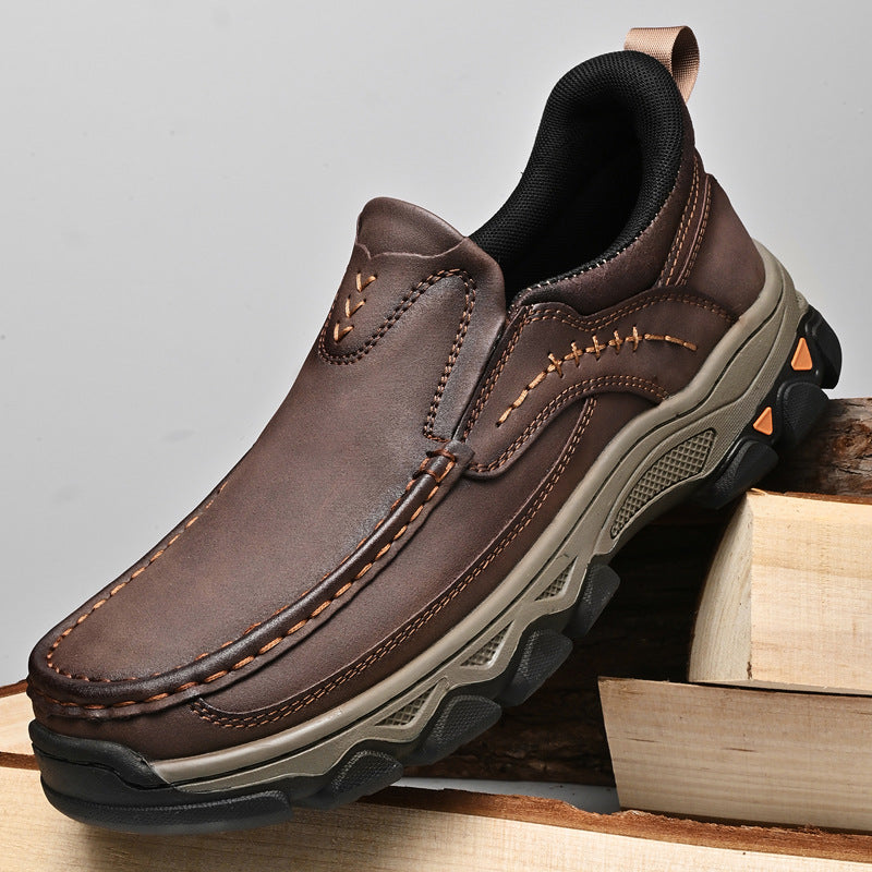 Chaussures en cuir casual homme avec des semelles épaisses
