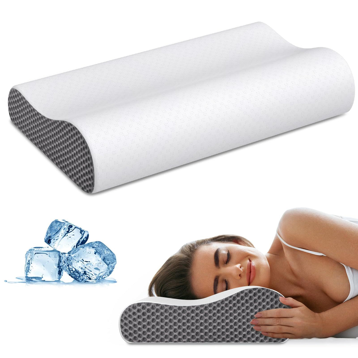 Slow rebound zero pressure memory foam pillow