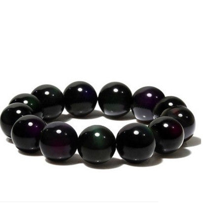 Bracelet naturel arc-en-ciel oeil obsidien