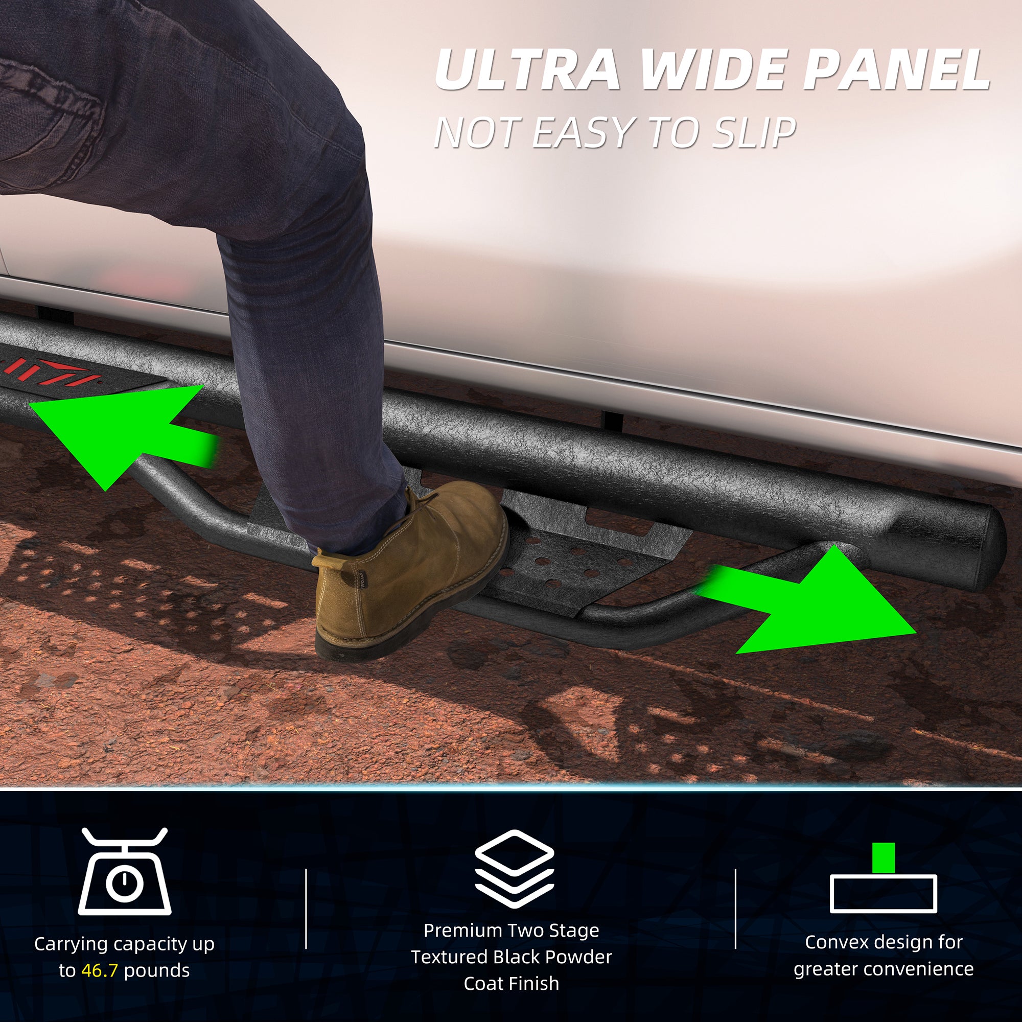 Planches de course Étapes latérales pour Toyota Tacoma Double Cab Drop Nerf Bars