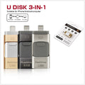 Trois en un disque flash USB OTG pour ordinateur et téléphone mobile