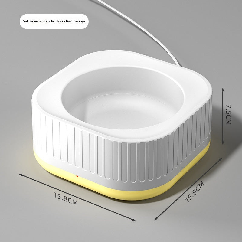 Simple bol d'eau en acier inoxydable à usage domestique avec température constante pour les chats